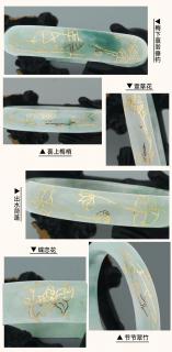 天然和田玉翡翠手镯断裂修复 描金工艺 实体门店