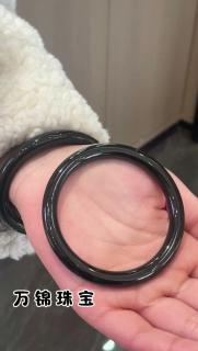 和田玉青玉圆条手镯女款玉镯子 内径约62mm 附证书