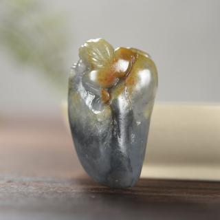 疆友 孤品 和田玉青花籽料青蛙吊坠 玉石礼物 呱呱来财挂件 19克